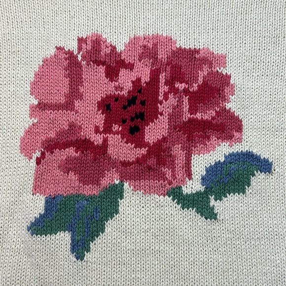 Russ Togs flower knit sweater - Picture 2 of 7